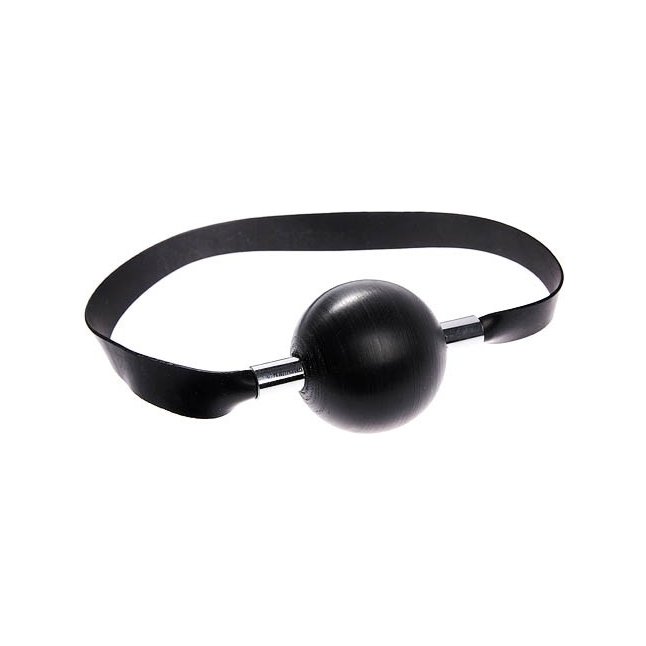 Чёрный резиновый кляп-шар - Passion Line