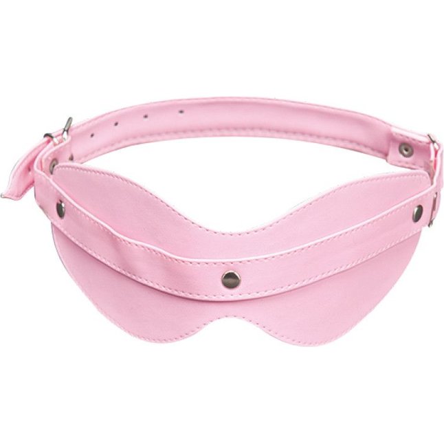 Розовая маска на глаза с клёпками - BDSM accessories. Фотография 2.
