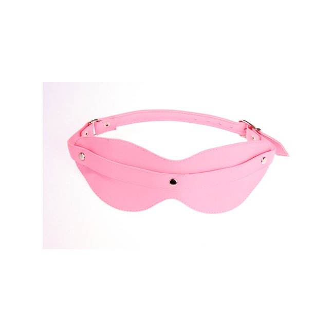 Розовая маска на глаза с клёпками - BDSM accessories