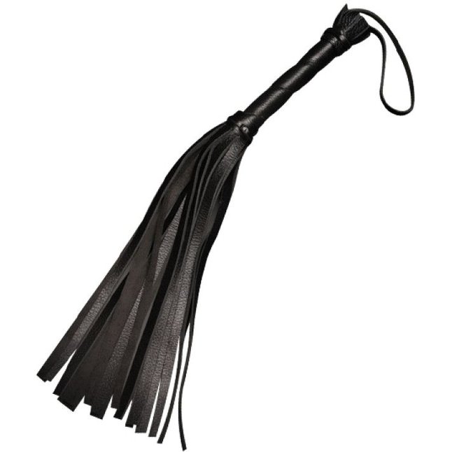 Чёрная кожаная плеть с 17 хвостами - 40 см - BDSM accessories. Фотография 3.