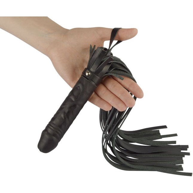 Чёрная плеть Ракета А с ручкой-фаллосом - 50 см - BDSM accessories. Фотография 3.