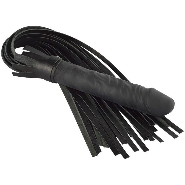 Чёрная плеть Ракета А с ручкой-фаллосом - 50 см - BDSM accessories. Фотография 5.