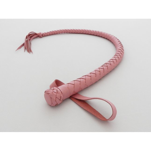 Розовый кожаный снейк без рукоятки - 75 см