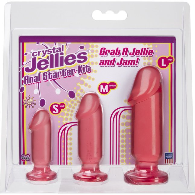 Набор розовых анальных фаллоимитаторов Crystal Jellies Anal Starter Kit - Crystal Jellies. Фотография 2.
