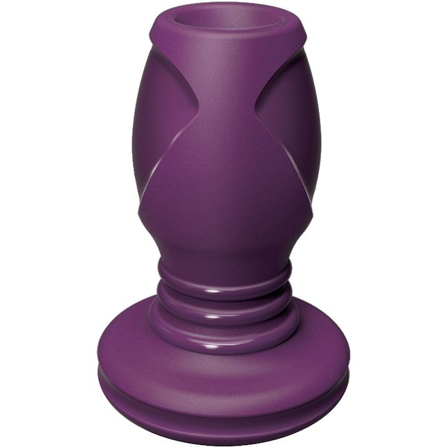 Фиолетовая анальная пробка с тоннелем The Stretch Small - 8,6 см - Platinum Premium Silicone