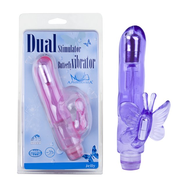 Фиолетовый вибростимулятор Dual Stimulator Butterfly