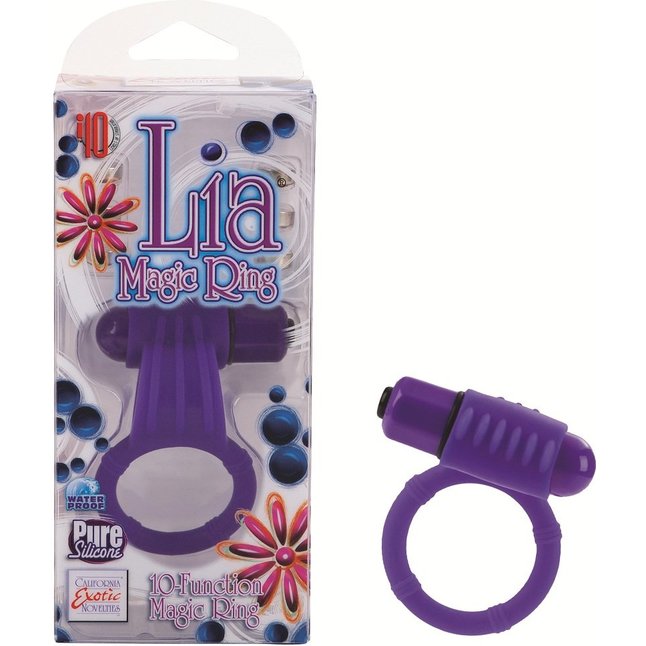 Фиолетовое эрекционнное кольцо с двумя положениями вибростимулятора - Lia