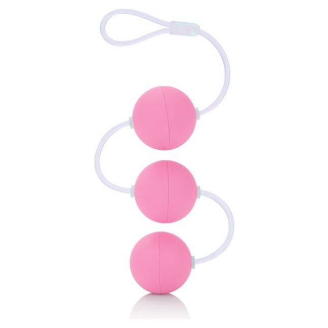 Три розовых вагинальных шарика FIRST TIME - First Time