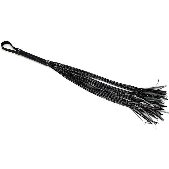 Чёрная плеть с лаковыми хвостиками - 79 см