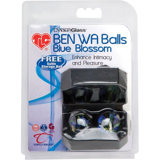 Вагинальные шарики TLC CyberGlass Ben Wa Balls Blue Blossom - TLC