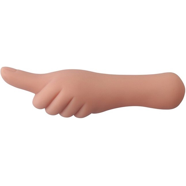 Телесный вибромассажёр Thumb-up Teaser в форме руки - 16 см. Фотография 2.