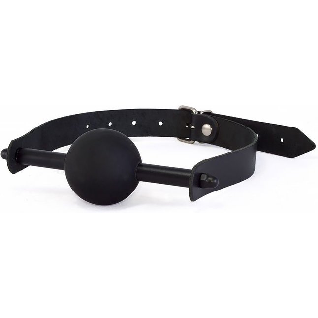 Черный кляп с шариком-трензелем - BDSM accessories