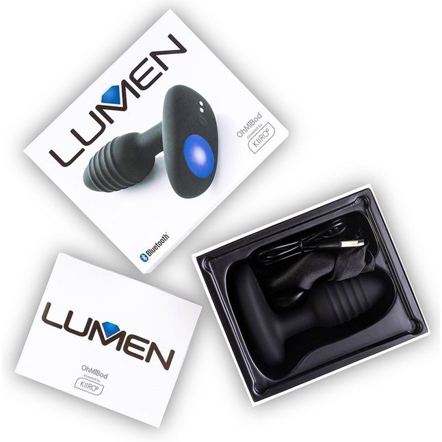 Черный интерактивный вибратор OhMiBod Lumen for Kiiroo с подсветкой - 10,2 см. Фотография 9.