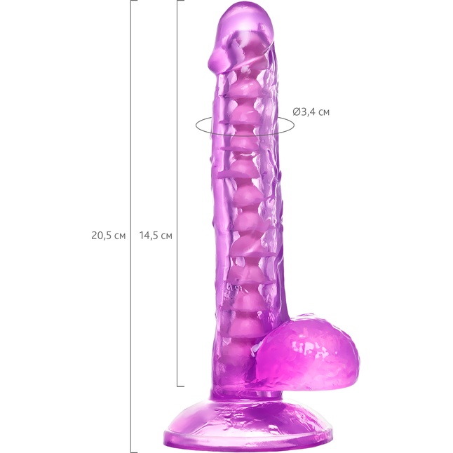 Фиолетовый реалистичный фаллоимитатор Celiam - 20,5 см. Фотография 6.