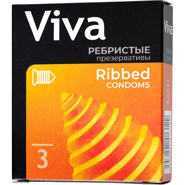 Ребристые презервативы VIVA Ribbed - 3 шт. Фотография 7.