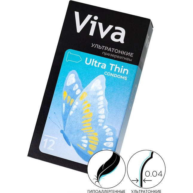 Ультратонкие презервативы VIVA Ultra Thin - 12 шт
