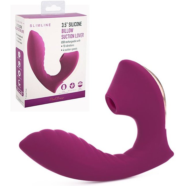 Фиолетовый вибромассажёр с вакуумной стимуляцией Vaginal Suction Lover. Фотография 2.