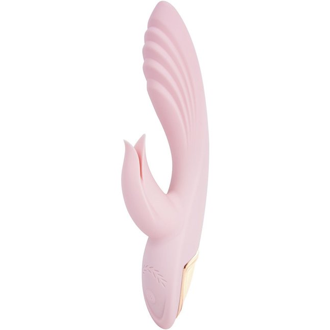 Нежно-розовый вибромассажёр-кролик Classic Kiss - 24 см