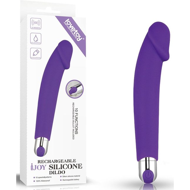 Фиолетовый вибратор Rechargeable IJOY Silicone Dildo - 16,5 см. Фотография 2.