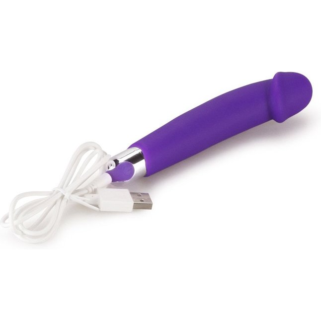 Фиолетовый вибратор Rechargeable IJOY Silicone Dildo - 16,5 см. Фотография 3.