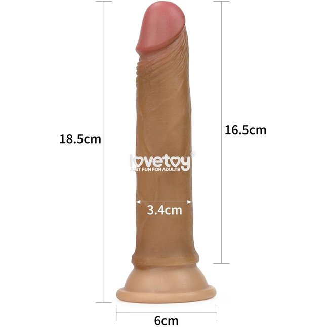 Фаллоимитатор 7 Dual layered Platinum Silicone Cock - 18,5 см. Фотография 4.