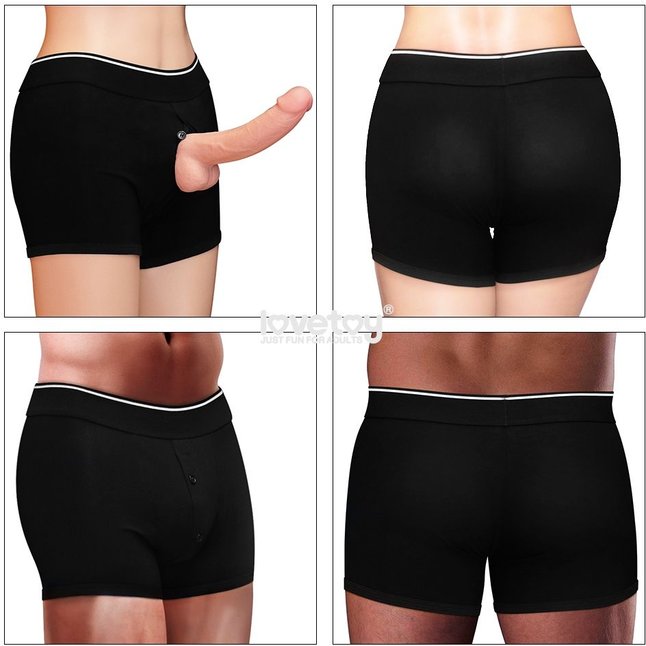 Черные шорты для крепления насадок Strapon Shorts. Фотография 2.