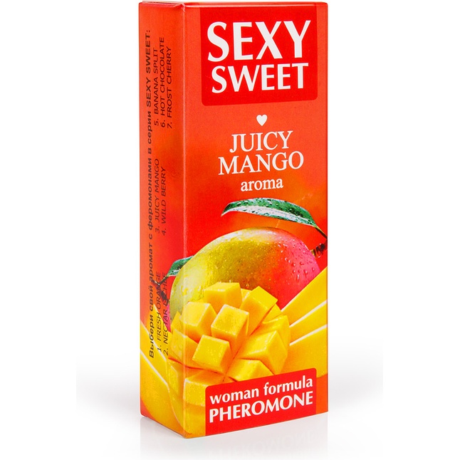 Парфюмированное средство для тела с феромонами Sexy Sweet с ароматом манго - 10 мл - Серия Sexy Sweet. Фотография 3.