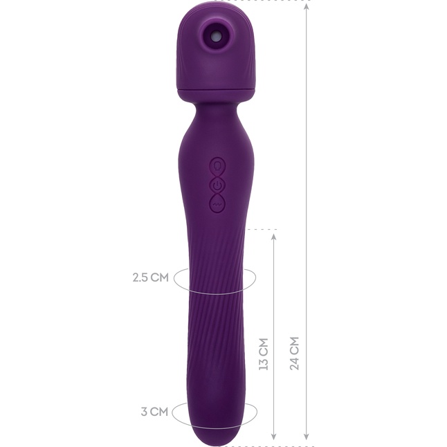 Фиолетовый универсальный стимулятор Kisom - 24 см. Фотография 11.
