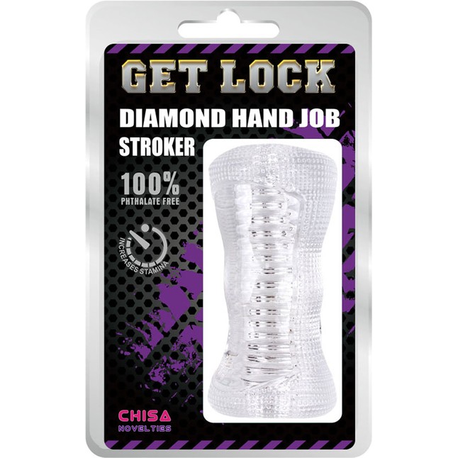 Прозрачный рельефный мастурбатор Diamond Hand Job - Get Lock. Фотография 2.