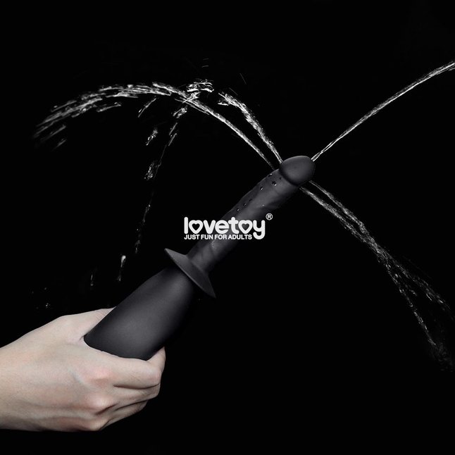 Черный анальный душ Bondage Fetish Deluxe Douche с наконечником-пенисом. Фотография 6.