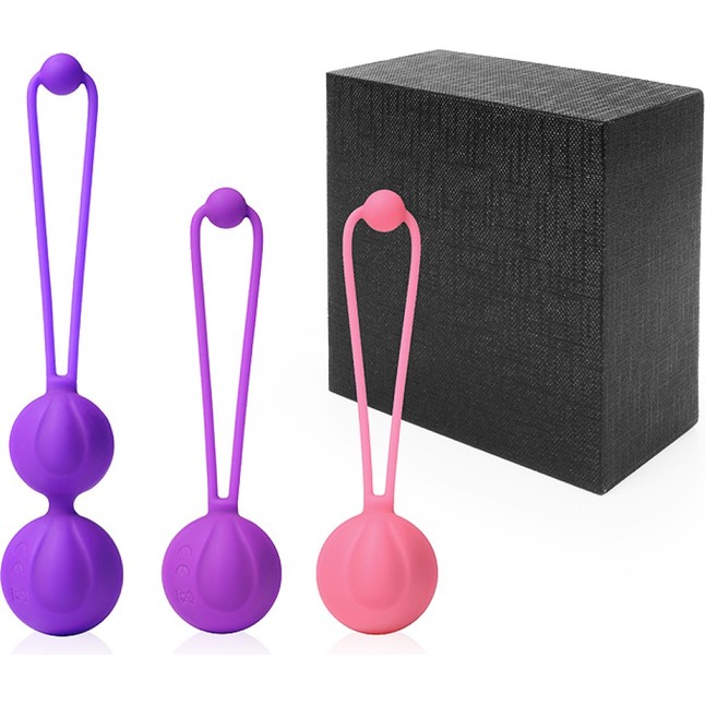 Набор из 3 разноцветных вагинальных шариков. Фотография 4.