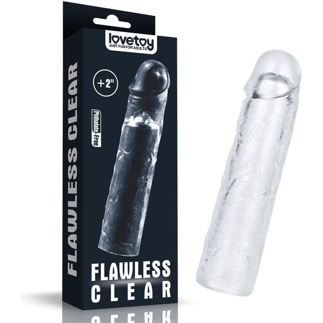 Прозрачная насадка-удлинитель Flawless Clear Penis Sleeve Add 2 - 19 см. Фотография 2.