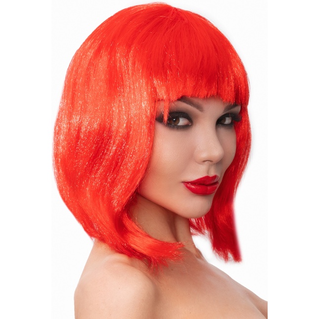 Красный парик-каре с челкой - 964-XX - Парики. Фотография 2.