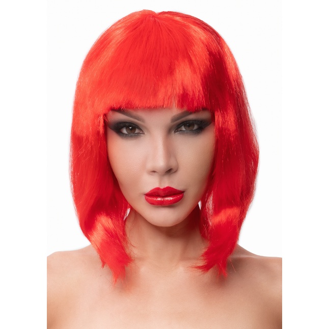 Красный парик-каре с челкой - 964-XX - Парики