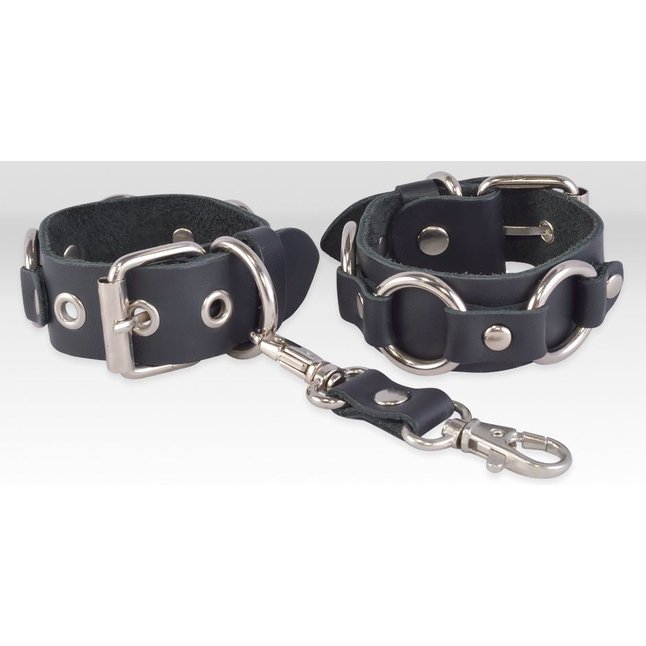 Черные кожаные наручники Властелин колец - BDSM accessories