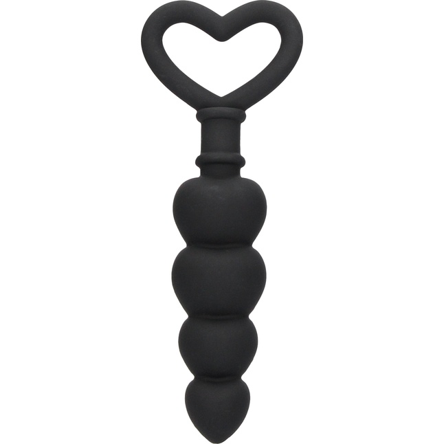 Черная анальная елочка Anal Love Beads - 15,3 см - Ouch!