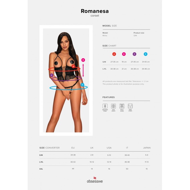Эффектный корсаж Romanesa с открытой грудью - Spicy. Фотография 7.