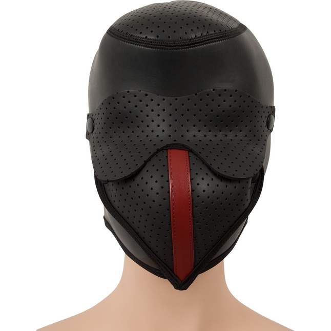 Черная маска-шлем с перфорацией - Fetish Collection