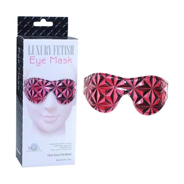 Розовая маска на глаза с геометрическим узором Pyramid Eye Mask. Фотография 2.