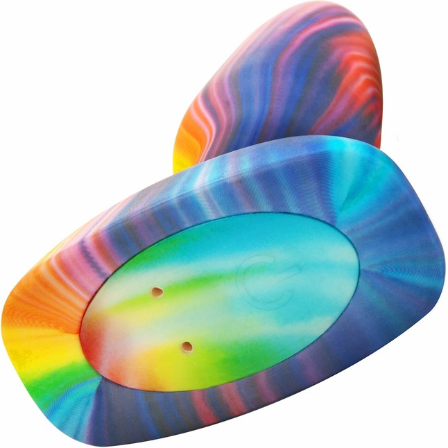 Разноцветная анальная пробка с эффектом римминга Peace Love Tie-Dye - 15,2 см. Фотография 7.