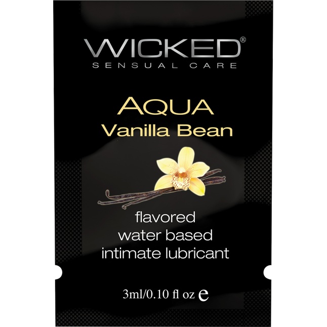 Лубрикант на водной основе с ароматом ванильных бобов Wicked Aqua Vanilla Bean - 3 мл