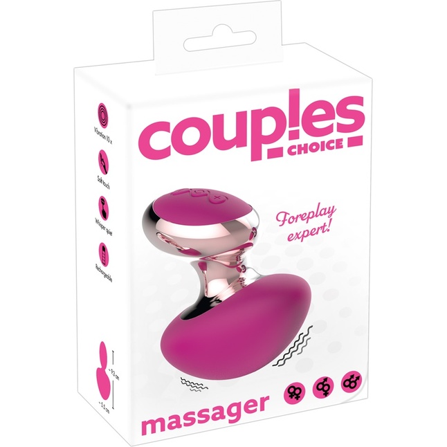 Ярко-розовый вибромассажер Couples Choice Massager - You2Toys. Фотография 10.