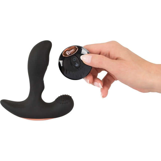 Черный вибромассажер простаты Remote Controlled Prostate Plug with 2 Functions - 13,6 см - You2Toys. Фотография 4.