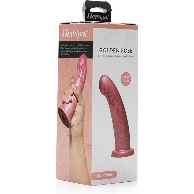 Розовый фаллоимитатор Golden Rose Dildo Large - 17,8 см. Фотография 6.