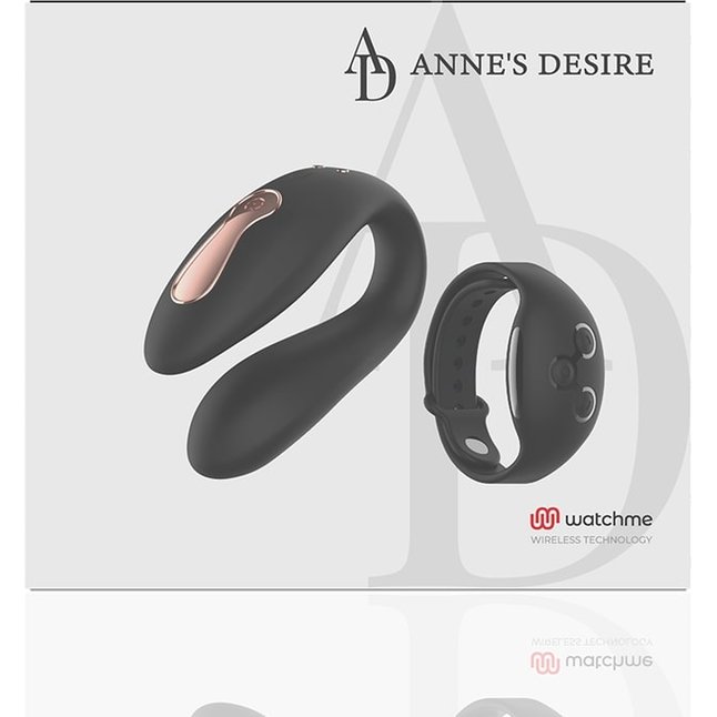 Черный вибратор для пар с пультом-часами Anne s Desire Dual Pleasure Vibe. Фотография 2.