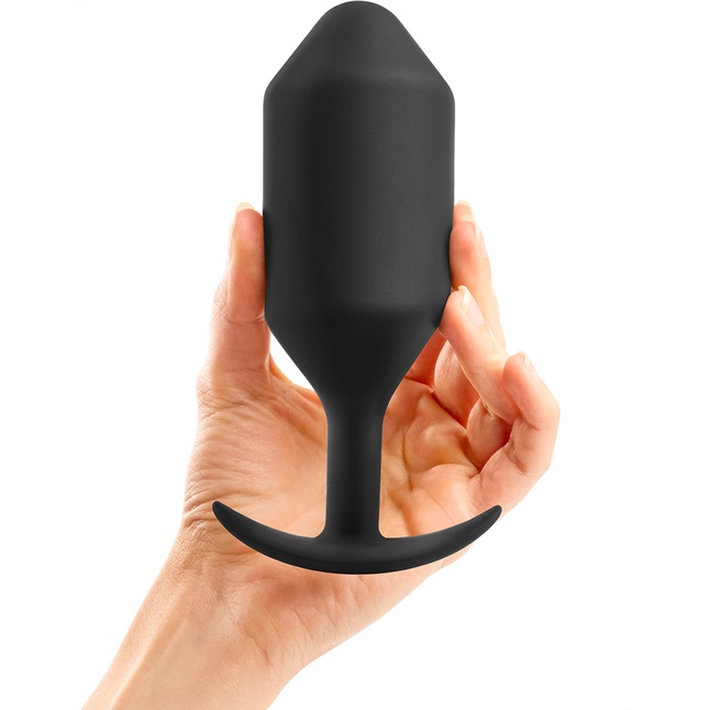 Черная анальная пробка для ношения B-vibe Snug Plug 6 - 17 см. Фотография 4.