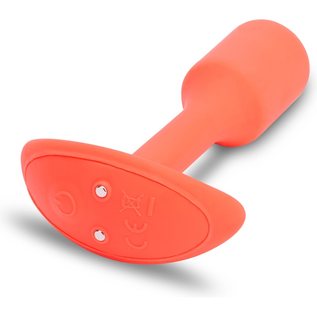 Оранжевая вибропробка для ношения B-vibe Snug Plug 1 - 10 см. Фотография 3.