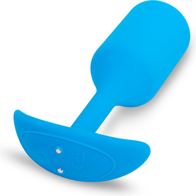 Голубая вибропробка для ношения B-vibe Snug Plug 3 - 12,4 см. Фотография 3.
