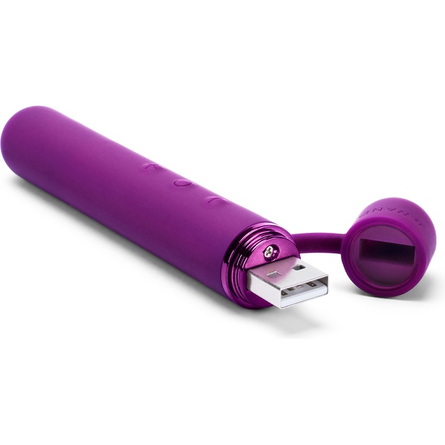 Фиолетовый мини-вибратор Le Wand Baton с текстурированной насадкой - 11,9 см. Фотография 3.
