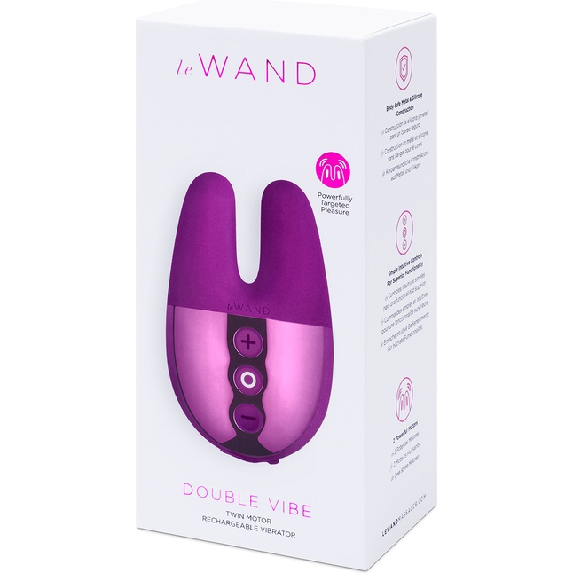 Фиолетовый вибратор с ушками Le Wand Double Vibe. Фотография 5.